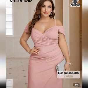 Chic Blush Off-Shoulder Dress